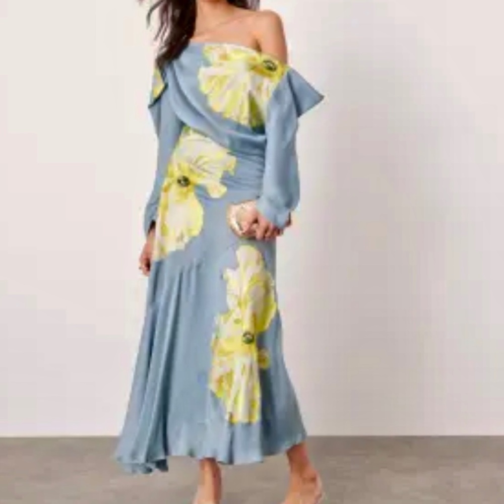 ASOS EDITION BLUEISH GRAY DRESS SIZE 6